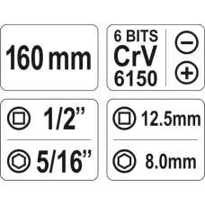 YATO YT-2802 — WKRĘTAK UDAROWY CR-V + 6 BITÓW