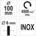SZCZOTKA CZOŁOWA Z TRZPIENIEM, INOX, 100 MM