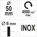 SZCZOTKA TARCZOWA Z TRZPIENIEM, INOX, 50 MM