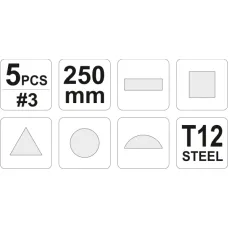 YATO YT-6239 — ZESTAW PILNIKÓW DO METALU 250MM, 5 CZ