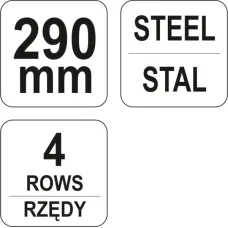YATO YT-6333 — SZCZOTKA DRUCIANA, DRUT STALOWY 4 RZĘDY, KORPUS PLASTIKOWY