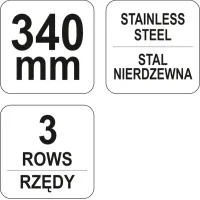SZCZOTKA DRUCIANA, DRUT NIERDZEWNY, 3 RZĘDY, RĘKOJEŚĆ PLASTIKOWA