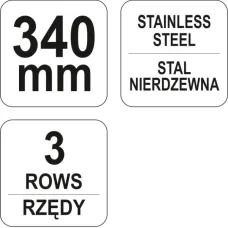 YATO YT-6335 — SZCZOTKA DRUCIANA, DRUT NIERDZEWNY, 3 RZĘDY, RĘKOJEŚĆ PLASTIKOWA