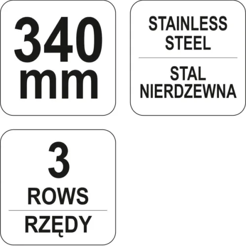SZCZOTKA DRUCIANA, DRUT NIERDZEWNY, 3 RZĘDY, RĘKOJEŚĆ PLASTIKOWA