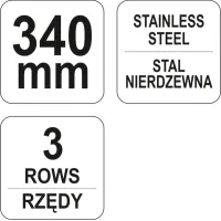 SZCZOTKA DRUCIANA, DRUT STALOWY, 3 RZĘDY, ZE SKROBAKIEM, RĘKOJEŚĆ PLASTIKOWA