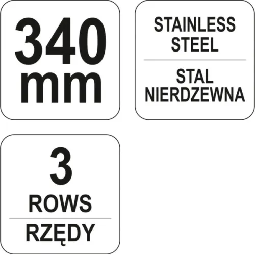 SZCZOTKA DRUCIANA, DRUT STALOWY, 3 RZĘDY, ZE SKROBAKIEM, RĘKOJEŚĆ PLASTIKOWA