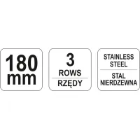 SZCZOTKA DRUCIANA, DRUT NIERDZEWNY, 3 RZĘDY, RĘKOJEŚĆ PLASTIKOWA