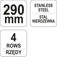 SZCZOTKA DRUCIANA, DRUT NIERDZEWNY, 4 RZĘDY, RĘKOJEŚĆ PLASTIKOWA