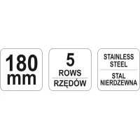 SZCZOTKA DRUCIANA,DRUT NIERDZEWNY,5 RZĘDÓW ZE SKROBAKIEM,RĘKOJEŚĆ PLASTIKOWA