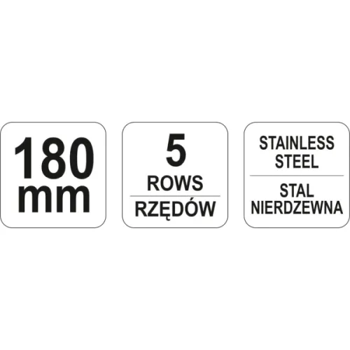SZCZOTKA DRUCIANA,DRUT NIERDZEWNY,5 RZĘDÓW ZE SKROBAKIEM,RĘKOJEŚĆ PLASTIKOWA