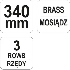 NARZEDZIA WARSZTAT YT-6341 — SZCZOTKA DRUCIANA 3-RZEDOWA MOSIADZ