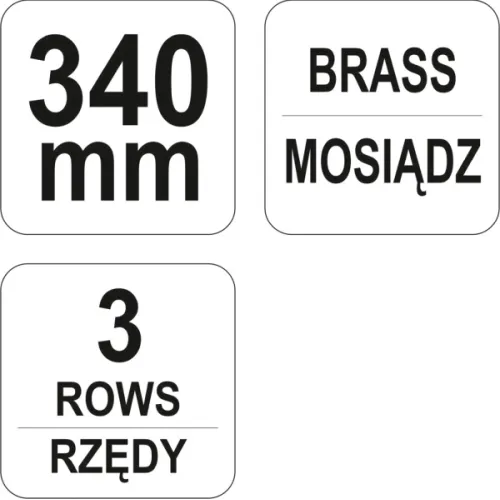 SZCZOTKA DRUCIANA 3-RZEDOWA MOSIADZ