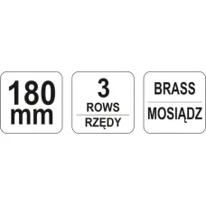 YATO YT-6343 — SZCZOTKA DRUCIANA, DRUT MOSIĘŻNY, 3 RZĘDY, RĘKOJEŚĆ PLASTIKOWA