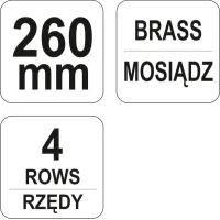 SZCZOTKA DRUCIANA,DRUT MOSIĘŻNY,4 RZĘDY,RĘKOJEŚĆ PLASTIKOWA