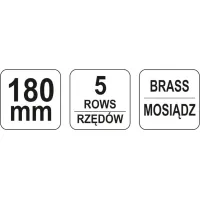 SZCZOTKA DRUCIANA,DRUT MOSIĘŻNY,5 RZĘDÓW,RĘKOJEŚĆ PLASTIKOWA