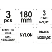 ZESTAW SZCZOTEK DRUCIANYCH 3 SZTUKI