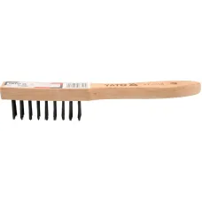 YATO YT-6360 — SZCZOTKA DRUCIANA, DRUT STALOWY, 6 RZĘDÓW, RĘKOJEŚĆ DREWNIANA