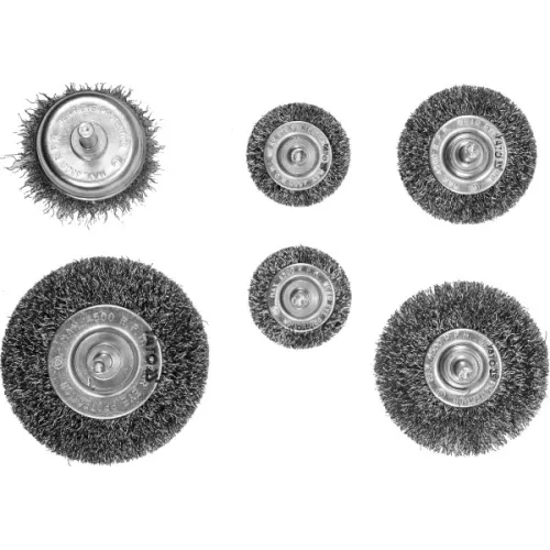 ZESTAW SZCZOTEK Z TRZPIENIEM, INOX, 6 SZT.