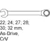 WKŁAD DO SZUFLADY KLUCZE PŁASKO-OCZKOWE, 22-32MM, 6 CZ