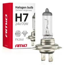 AMIO 01252 — Żarówka halogenowa H7 24V 70W filtr UV (E8) AMIO-01252