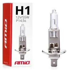 AMIO 01484 — Żarówka halogenowa H1 12V 55W filtr UV (E8) AMIO-01484