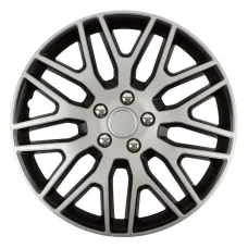 VERSACO 10944 — Kołpak samochodowy czarno srebrny ze śrubami chrom Dakar NC 16
