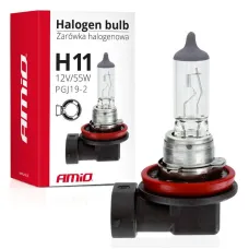 AMIO 01159 — Żarówka halogenowa H11 12V 55W filtr UV (E8) AMIO-01159