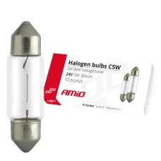 AMIO 01000 — Żarówki halogenowe C5W Festoon 36mm 24V 10 szt. AMIO-01000