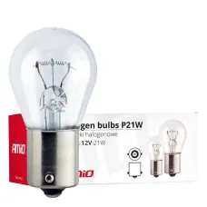 AMIO 01491 — Żarówki halogenowe P21W BA15s 12V 10 szt. (E8) AMIO-01491