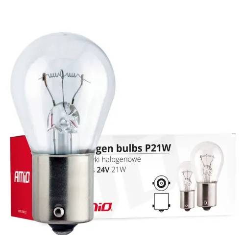 Żarówki halogenowe P21W BA15s 24V 10 szt. (E8) AMIO-01006