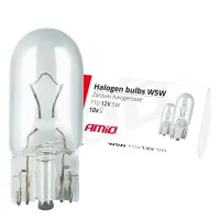 Żarówki halogenowe W5W T10 5W W2.1x9.5d 12V 10szt. (E8) AMIO-01483