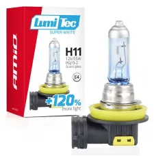 AMIO 02139 — Żarówka halogenowa H11 12V 55W LumiTec Super White +120% AMIO-02139