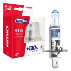 AMIO 01404 — Żarówki halogenowe H1 12V 55W LumiTec LIMITED +130% DUO AMIO-01404