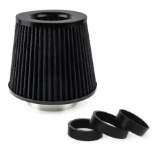 AMIO 02546 — Filtr powietrza stożkowy uniwersalny czarny + 3 adaptery AMIO-02546