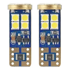 AMIO 01636 — Żarówki LED CANBUS 12SMD 2835 T10e W5W White 12V 24V AMIO-01636