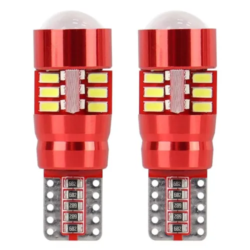 Żarówki LED CANBUS 27SMD 3014 T10e W5W  White 12V 24V AMIO-01446
