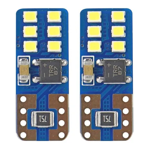 Żarówki LED CANBUS 12SMD UltraBright 2016 T10e W5W White 12V 24V AMIO-01638