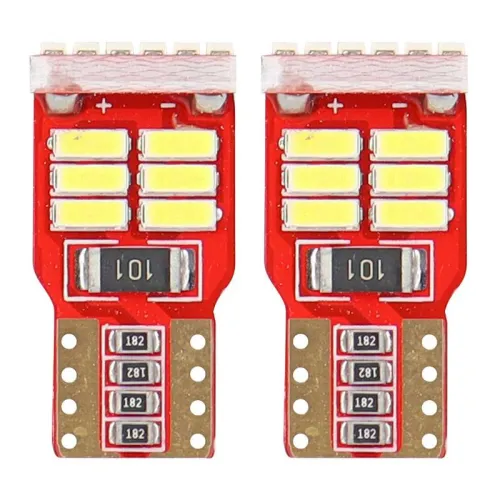 Żarówki LED CANBUS 18SMD 4014 T10e W5W White 12V AMIO-01286