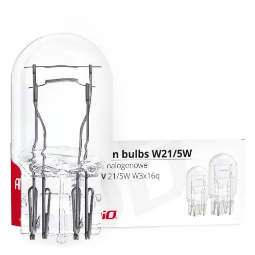 Żarówki halogenowe T20 W21/5W W3x16d 10 szt. AMIO-02552
