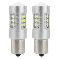Żarówki LED CANBUS 3030 24SMD BA15S P21W White 12V 24V AMIO-01445