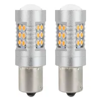 Żarówki LED CANBUS BAU15S PY21W Pomarańczowa Amber 12V 24V AMIO-02580