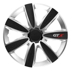 VERSACO 10417 — Kołpak samochodowy carbon czarno srebrny GTX 15