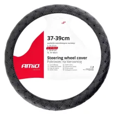 AMIO 02814 — Pokrowiec nakładka na kierownicę samochodową M 37-39cm SWC-41-M AMIO-02814