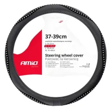 AMIO 02807 — Pokrowiec nakładka na kierownicę samochodową M 37-39cm SWC-34-M AMIO-02807