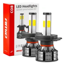 AMIO 02843 — Żarówki samochodowe LED seria COB H4 6500K AMIO-02843