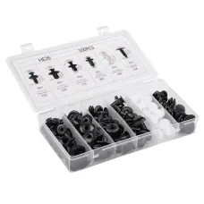 AMIO 02830 — Spinki klipsy kołki samochodowe zestaw 100szt AMIO-02830