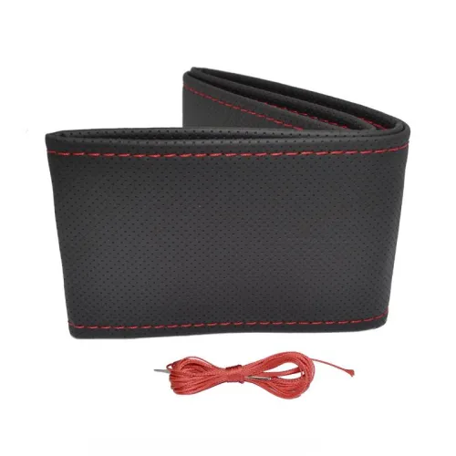 Pokrowiec  sznurowany perforowany na kierownicę samochodową M 38-39cm OTOM-OTDK202