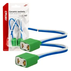 AMIO 03054 — Kostki ceramiczne proste H7 gniazdo wtyczka AMIO-03054