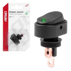 AMIO 03087 — Włącznik przełącznik elipsa z podświetleniem 12V 24V AMIO-03087