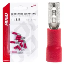 AMIO 03060 — Konektory izolowane żeńskie płaskie 3.8mm 0.5-1.5mm2 10A 10 szt. AMIO-03060